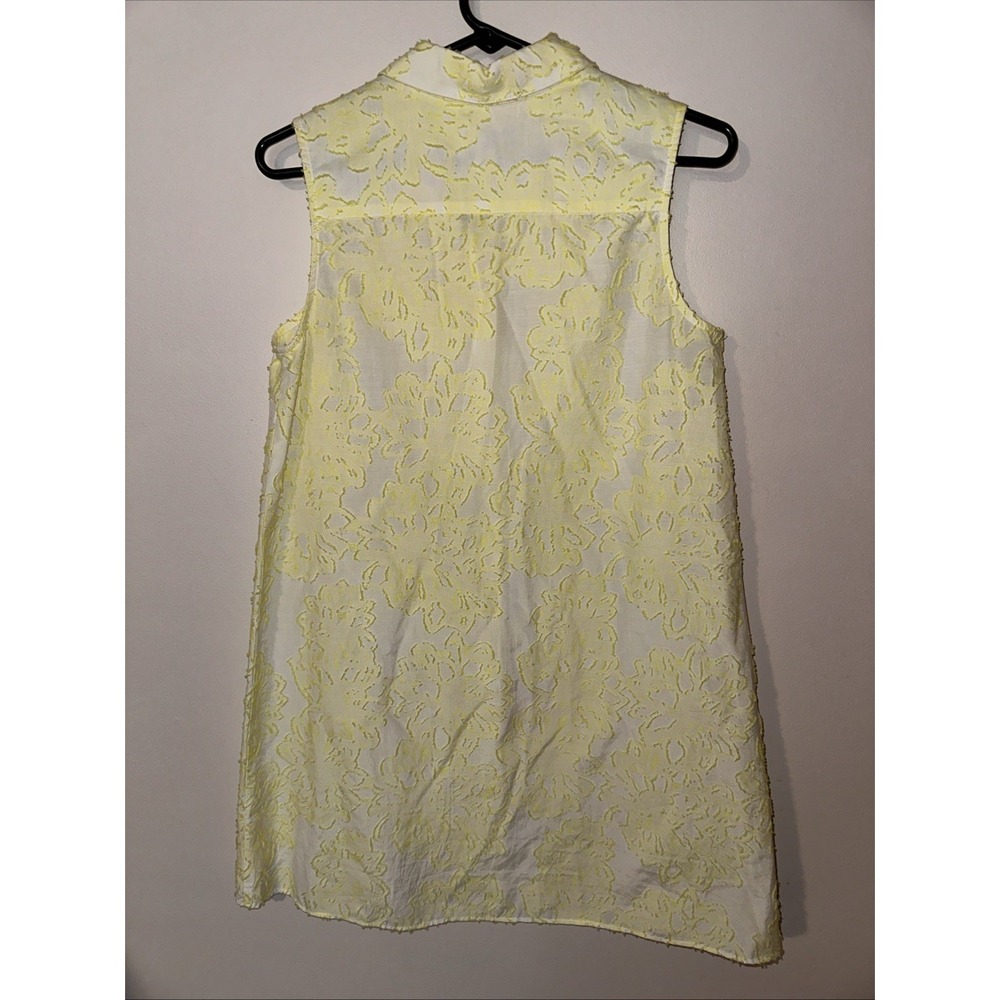 Hutch Dress Sleeveless Yellow Floral Size Small button Up Collar Neck NYC - Picture 5 of 12
